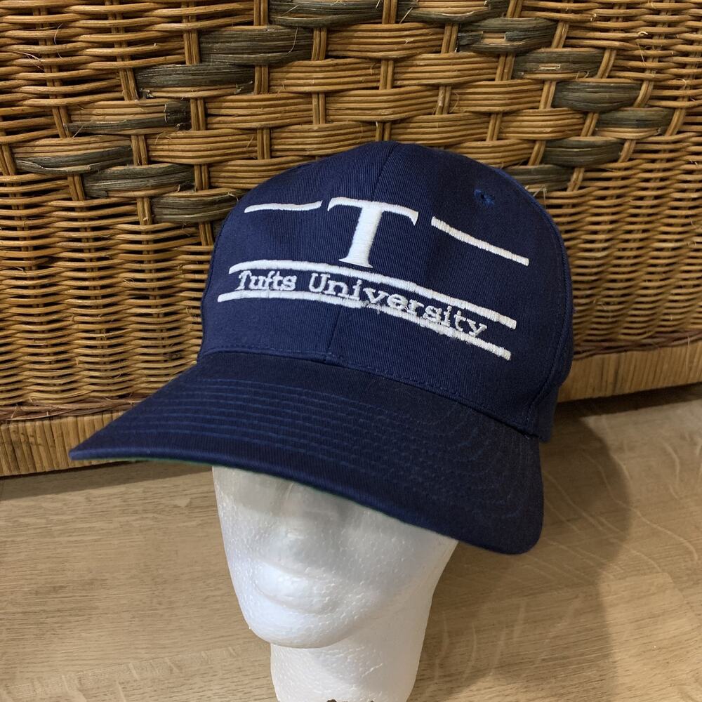 Vintage 90s The Game Tufts University Jumbos Split Bar Logo Hat Cap Snapback